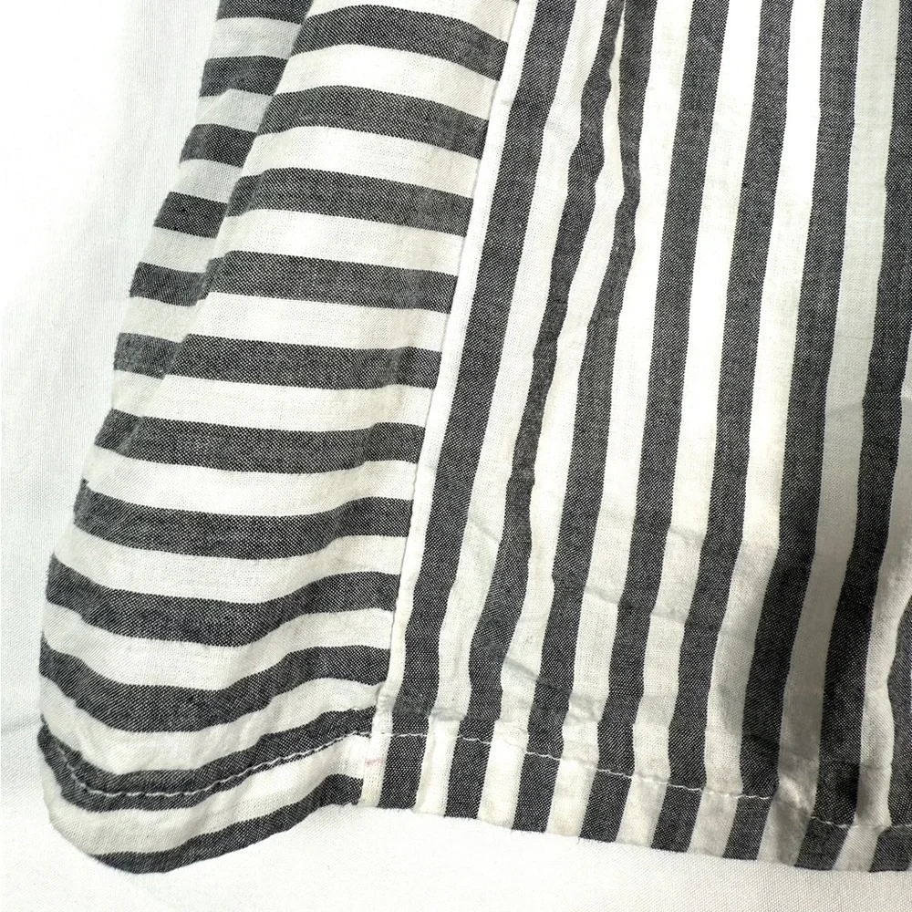 GYMBOREE Girls Black White Stripe Sleeveless Smocked Dress 8 Classic Cottagecore